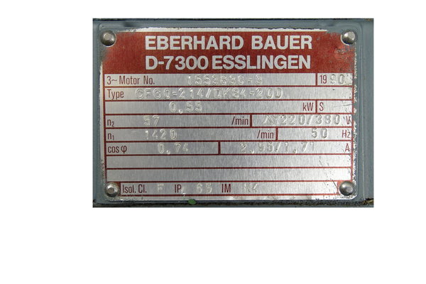 CFG0-214-DK84-200 Bauer Getriebemotor n1-1420 n2-57