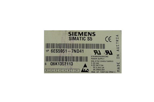6ES5 951-7ND41 or 6ES5951-7ND41 Siemens Power Supply