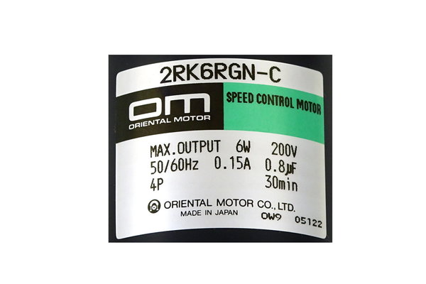 2RK6RGN-C Oriental Motor Speed Control Motor