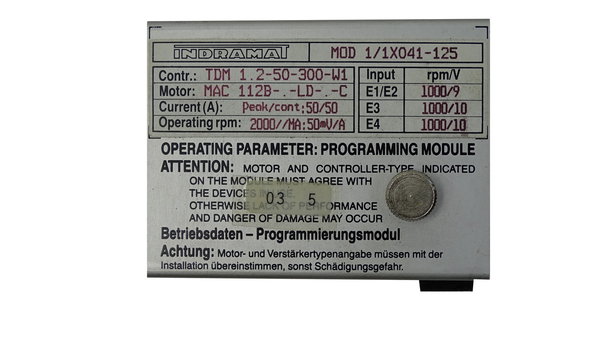 Indramat MOD 1/1X041-125 or MOD1/1X041-125 Programming Module