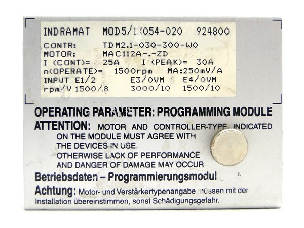 MOD5/1X054-020 Indramat Programming Module for TDM2.1-030-300-W0