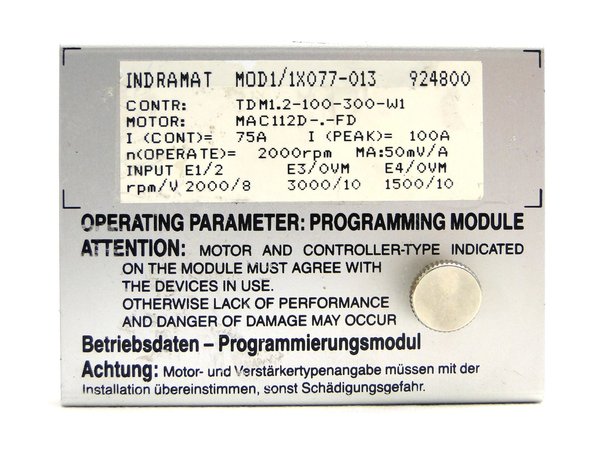 MOD1/1X077-013 Indramat Programming Module for TDM1.2-100-300-W1