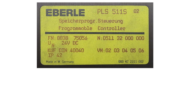 PLS 511S-02 or PLS511S-02 Eberle Programmable Controller