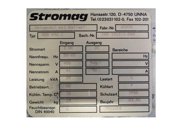 AEB 050.1 or AEB050.1 or 180-101911-000 Stromag Netzmodul mit Ballast