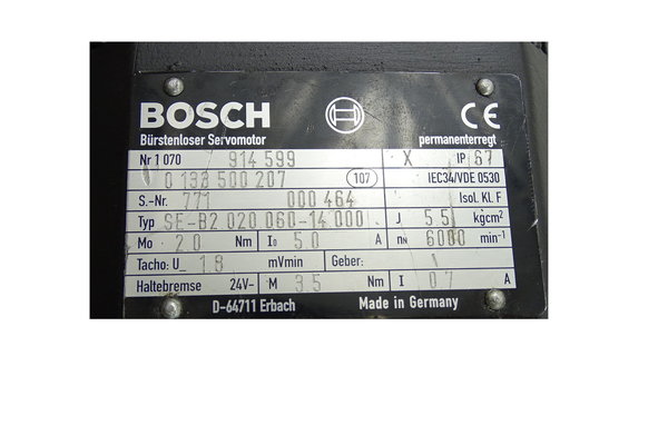 SE-B2.020.060-14.000 Bosch Servomotor mit Getriebe SP 075-M01-7-121 Coder ROD426-500-01