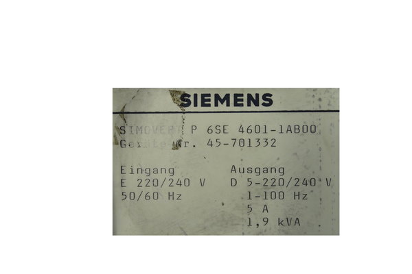 6SE 4601-1AB00 or 6SE4601-1AB00 Siemens Simovert P