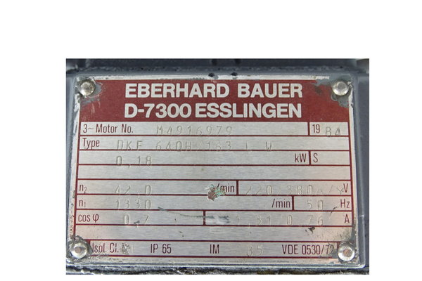 Bauer DKF 640H/163LW DKF640H-163LW Getriebemotor n1-1330 n2-42 mit Bremse 72-105-10C