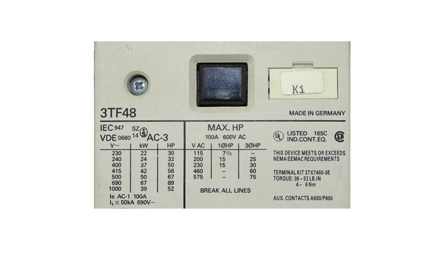 3TF4822-0AK6 or 3TF4822-OAK6 Siemens Magnetic Contactors