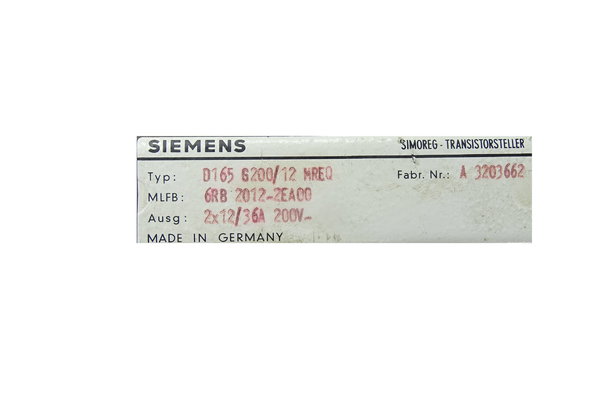 6RB 2012-2EA00 or 6RB2012-2EA00 Siemens Rack Leer