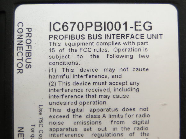 IC670PBI001-EG GE Fanuc Bus Interface Unit