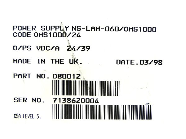 NS-LAM-060/OMS1000 Omega Power Supply