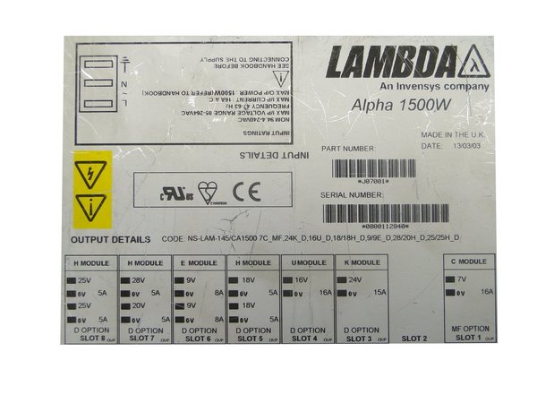 NS-LAM-145/CA1500 7C_MF24K-D16U_D18/18H_D9/9E_D28/20H_D25/25H_D Lambda Alpha 1500