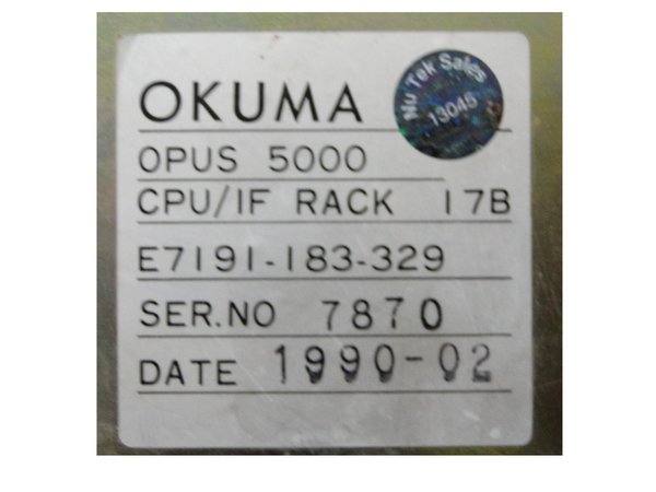 E7191-183-329 Okuma OPUS 5000 CPU/IF Rack 17B