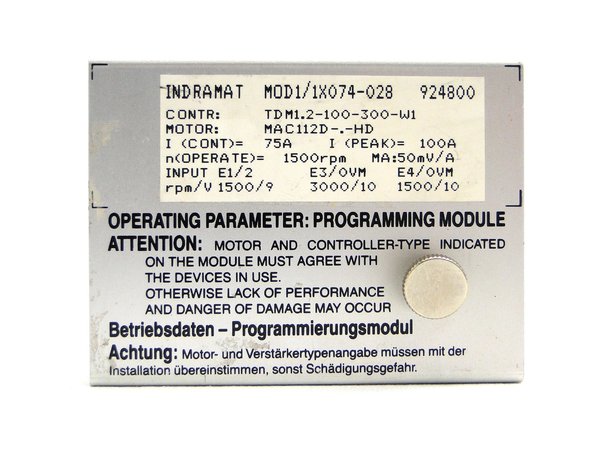 MOD1/1X074-028 Indramat Programming Module for TDM1.2-100-300-W1