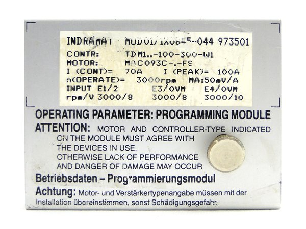 MOD01/1X0845-044 Indramat Programming Module for TDM1..-100-300-W1