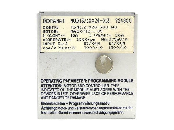 MOD13/1X024-013 Indramat Programming Module for TDM3.2-020-300-W0