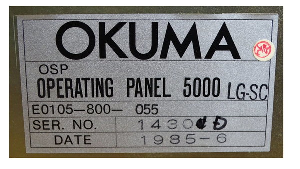 E0105-800-055 Okuma Operating Panel 5000 LG-SC