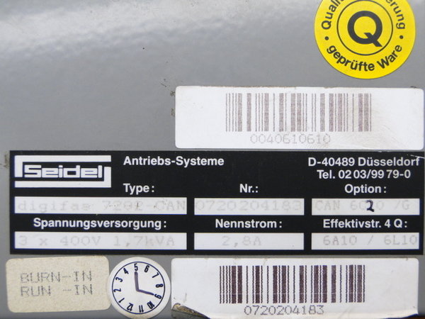 digifas 7202 CAN Seidel Servo Amplifier