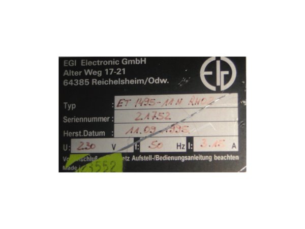 ET 1495-11N RH02 or ET1495-11N RH02 EGI Elektronic Operator Interface