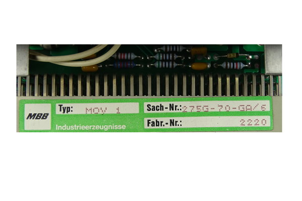 MOV-1 or 275G-70-GA/6 MBB Card