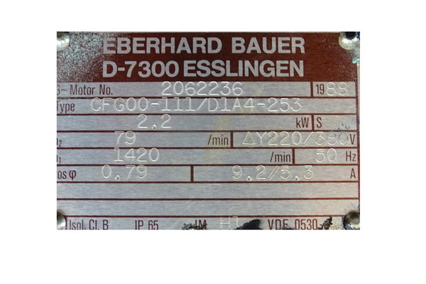 CFG00-111/D1A4-253 Bauer Getriebemotor n1-1420 n2 79