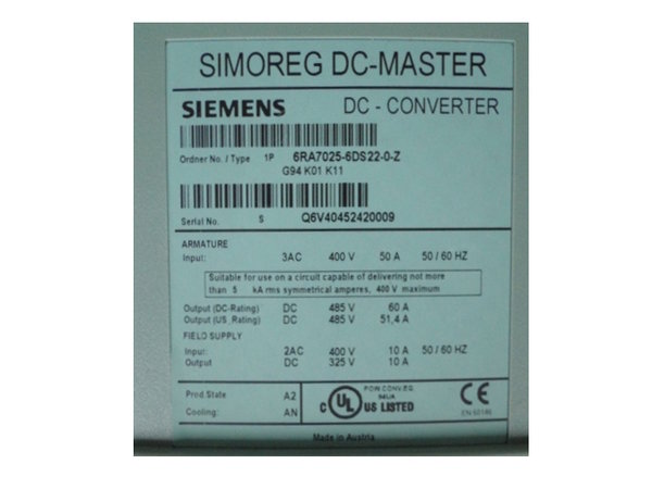 6RA 7025-6DS22-0-Z or 6RA7025-6DS22-0-Z Siemens Simoreg