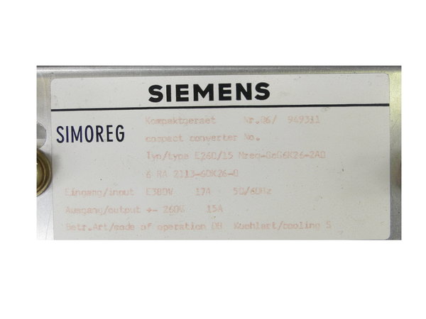 6RA 2113-6DK26-0 or 6RA2113-6DK26-0A Siemens Simoreg