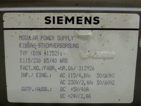 6ES5 955-3LF12 or 6ES5955-3LF12 Siemens Power Supply