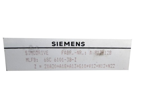 NEU  6SC 6101-3B-Z or 6SC6101-3B-Z Siemens Rack