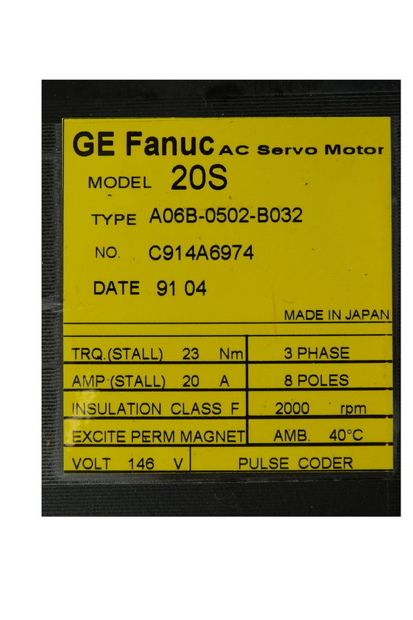 A06B-0502-B032 Fanuc AC Servo Motor