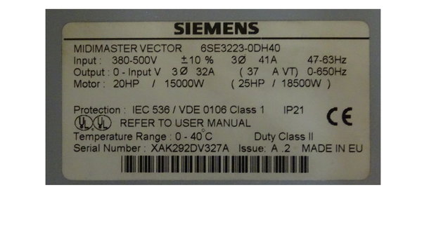 6SE 3223-0DH40 or 6SE3223-0DH40 Siemens Midimaster Vector