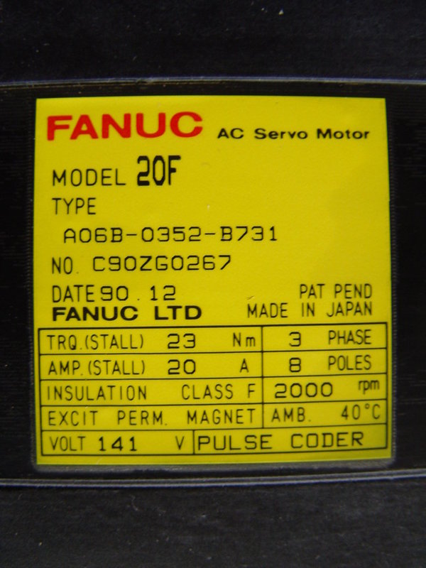 A06B-0352-B731 Fanuc AC Servo Motor