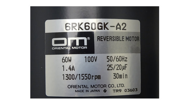 6RK60GK-A2 Oriental Motor Reversible Motor