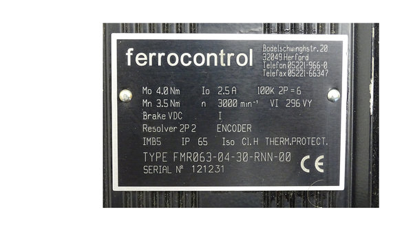 FMR063-04-30-RNN-00 ferrocontrol Servomotor