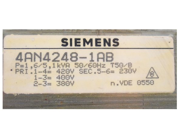4AN4248-1AB Siemens Trafo Prim. 380-400-420V Sec. 230V