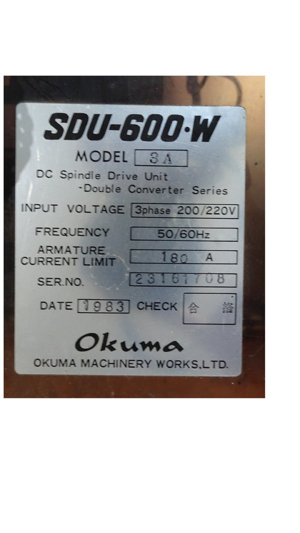 SDU-600.W 3A 180 Amp Okuma DC DRIVE mit E4809-045-071