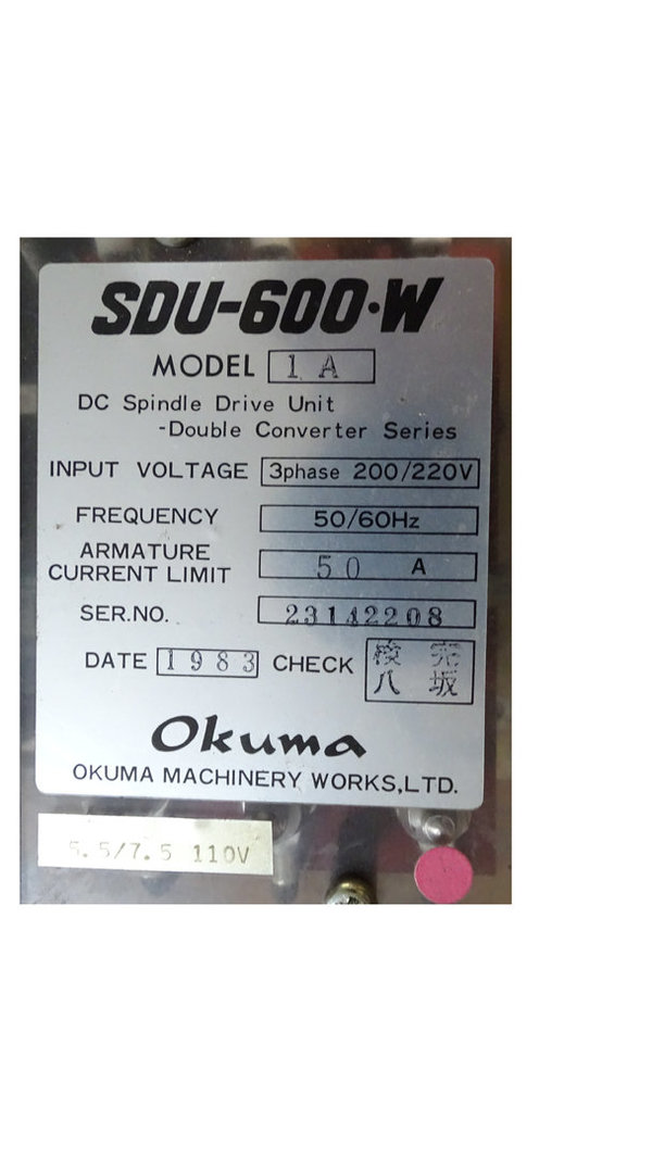 SDU-600.W Model 1A 50 Amp Okuma DC DRIVE