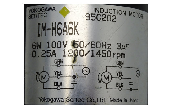IM-H6A6K Yokogawa Induction Motor mit Getriebe 6RH-DK30
