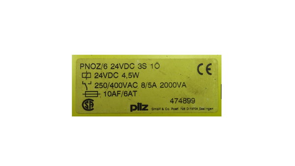 PNOZ/6 24VDC 3S 1 Pilz Relays